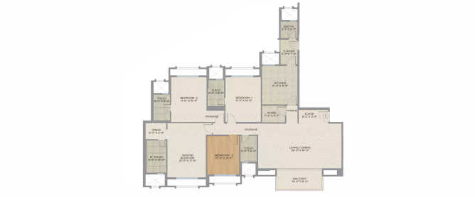 Hiranandani Lake Enclave Ghodbunder Road - Floor plan 4 BHK 1764 Sq.ft