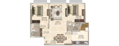 Adani Linkbay Residences, 2 BHK-823 Sq.ft