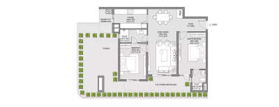 Eldeco Hanging Gardens, 2 BHK-1417 Sq.ft