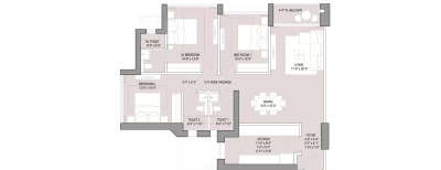 Oberoi Forest Ville, 3 BHK-1090 Sq.ft