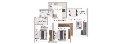 Sheth Codename Younique, 2 BHK-624 Sq.ft