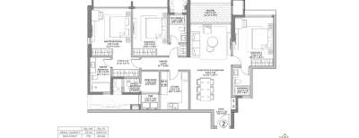 K Raheja Amaltis, 3 BHK-1346 Sq.ft