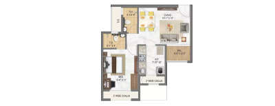 Today Codename Bellevue, 1 BHK-430 Sq.ft