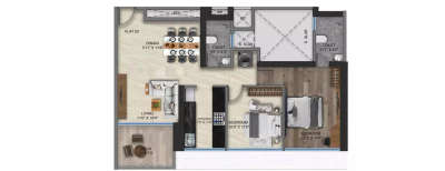 Kamdhenu Crown, 2 BHK-849 Sq.ft