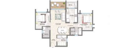 Lodha Riservo, 2.5 BHK-894 Sq.ft
