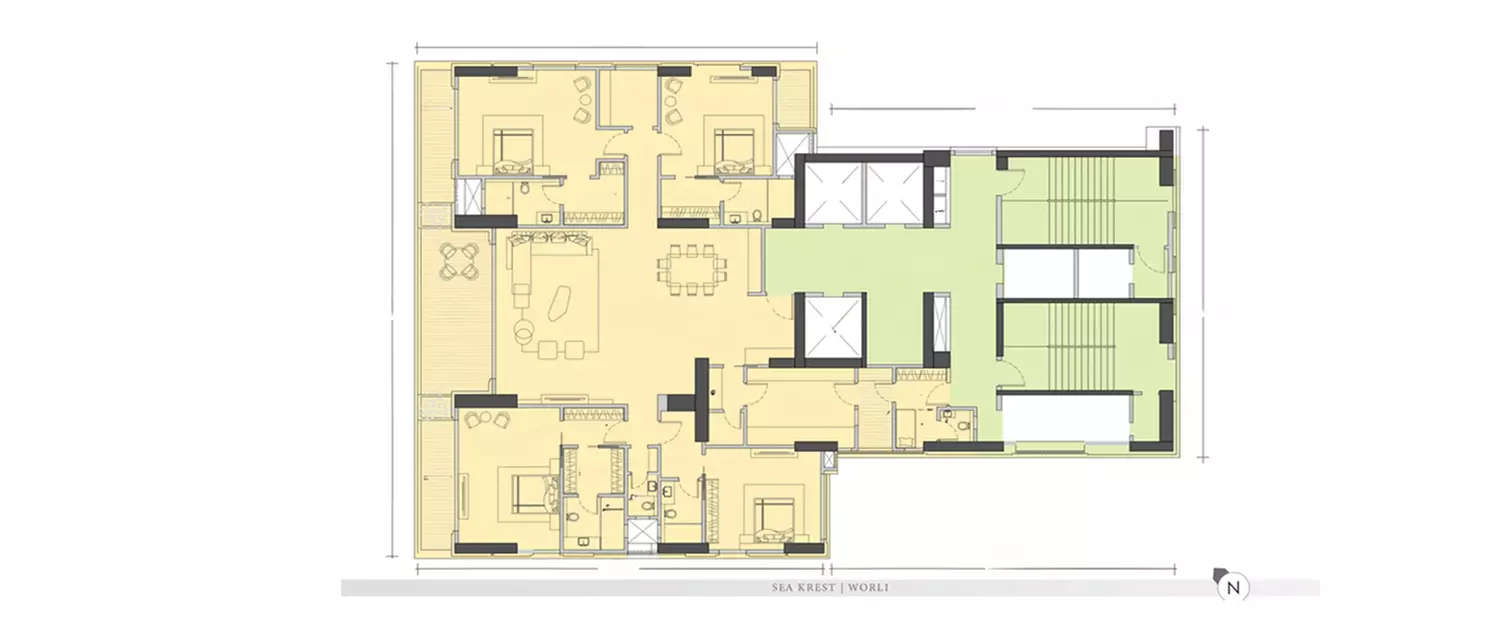 Floor plan for 5 BHK