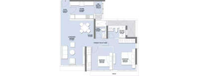 L & T Emerald Isle, 2 BHK-841 Sq.ft