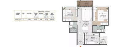 Bramhacorp Sun Valley, 2 BHK-801 Sq.ft