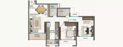 Rainbow Life, 2 BHK-698 Sq.ft