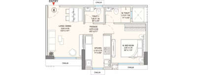 Godrej Bliss, 1 BHK-405 Sq.ft