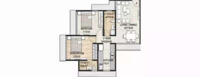 Galaxy Maplewoods, 2 BHK-630 Sq.ft