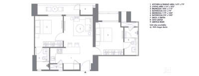 Lodha Gardenia, 2 BHK-956 Sq.ft