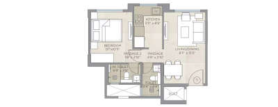 Hiranandani Gardens, 1 BHK-379 Sq.ft
