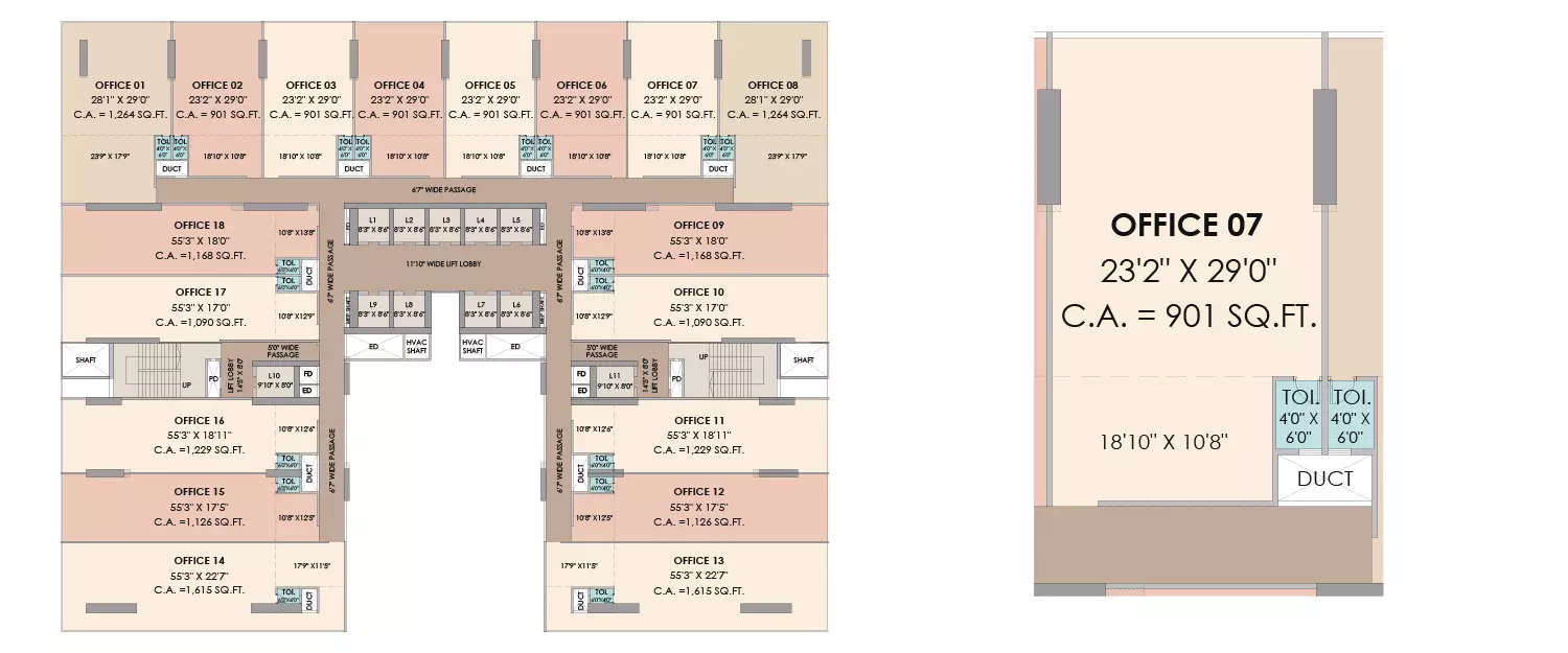 Floor plan for Commercial Office
