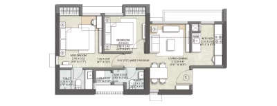 Kalpataru Starlight, 1.5 BHK-531 Sq.ft