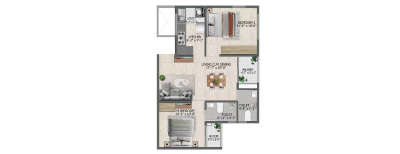 Sowparnika Rhythm of Rain, 2 BHK-940 Sq.ft
