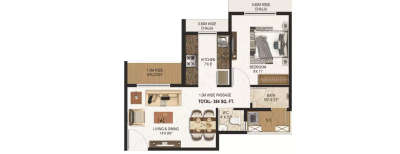 Today Saubhagyam, 1 BHK-384 Sq.ft