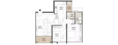 Mantra Melange, 2 BHK-843 Sq.ft