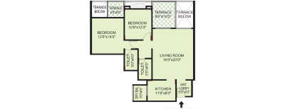 Pride Valencia, 2 BHK-1420 Sq.ft