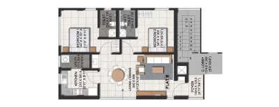 Sreerosh Laurentia, 2 BHK-737 Sq.ft