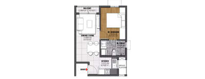 Brigade El Dorado, 1 BHK-536 Sq.ft