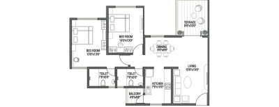 Kolte Patil Cilantro, 2 BHK-1090 Sq.ft