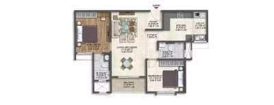 Purva Aerocity, 2 BHK-1187 Sq.ft