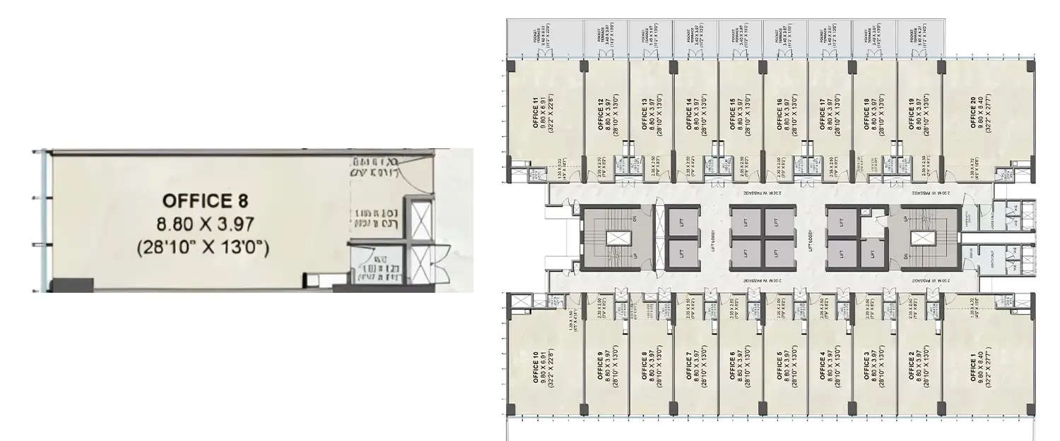 Floor plan for Commercial Office