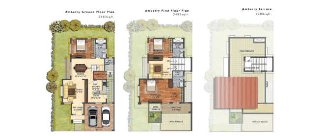 Prestige Mayberry Whitefield - Floor plan 3 BHK 2483 Sq.ft
