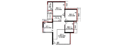 EV 9 Square, 3 BHK-785 Sq.ft