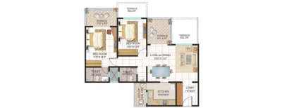 Kolte Patil Downtown Beryl, 2 BHK-1055 Sq.ft