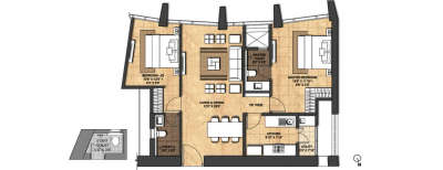 Lodha Adrina, 2 BHK-944 Sq.ft