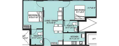 Arun Urmika, 2 BHK-595 Sq.ft