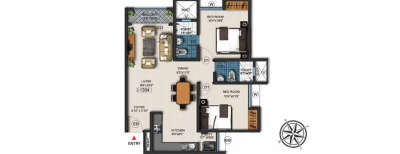 Gopalan Olympia, 2 BHK-980 Sq.ft