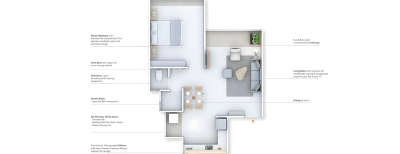 Skyi Aria Heights, 1 BHK-384 Sq.ft