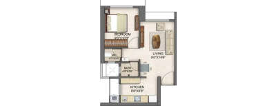 Runwal Lands End, 1 BHK-358 Sq.ft