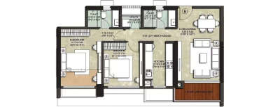 Kalpataru Park City, 2 BHK-783 Sq.ft