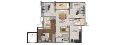 DRA Astra, 3 BHK-1360 Sq.ft