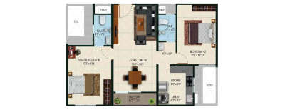 Urbanrise City of Joy, 2 BHK-881 Sq.ft