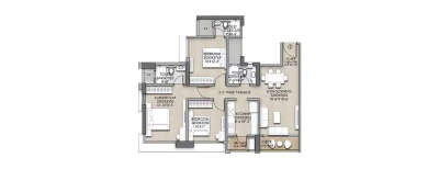 The Address By GS, 3 BHK-1050 Sq.ft