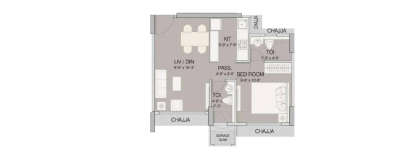 Ruparel Crest, 1 BHK-391 Sq.ft