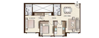 Hiranandani Atlantis, 2 BHK-762 Sq.ft