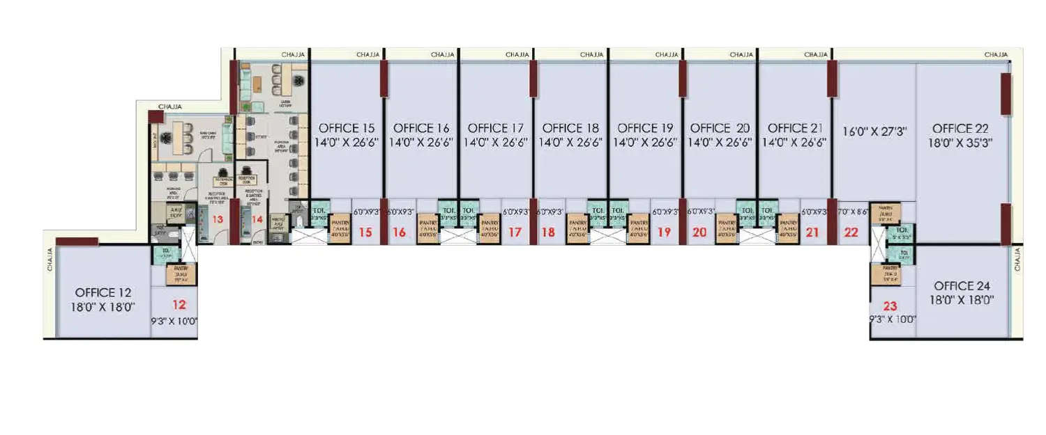 Floor plan for Commercial Office