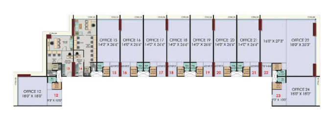 Sai World Pyramid Nerul - Floor plan Commercial Office 990 Sq.ft