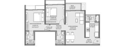 Godrej Green Terraces, 2 BHK-660 Sq.ft