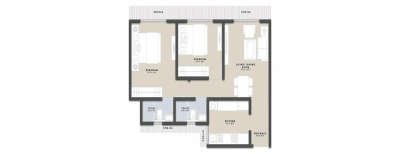 Raunak Grand Centre, 2 BHK-596 Sq.ft