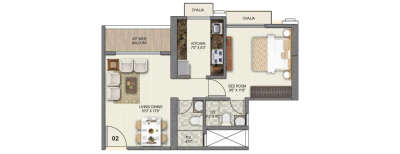 Paradise Sai World Dreams, 1 BHK-450 Sq.ft