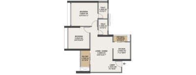 VTP Blue Waters, 2 BHK-670 Sq.ft