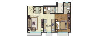 Crescent Nexus, 1 BHK-442 Sq.ft