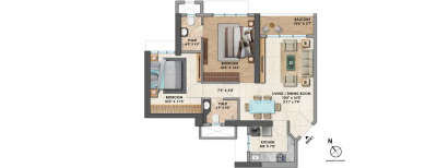 Chandak Greenairy, 2 BHK-661 Sq.ft